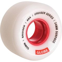 גלגלי סקייטבורד Globe Bruiser Cruiser Wheels White/Red 55mm