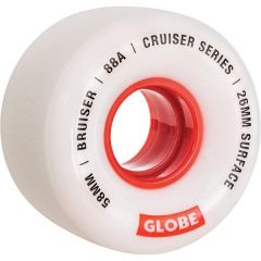 גלגלי סקייטבורד Globe Bruiser Cruiser Wheels White/Red 58mm