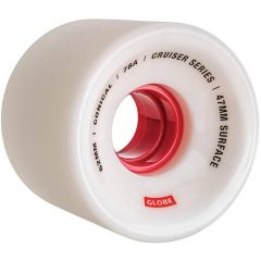 גלגלים לסקייטבורד Globe Conical Cruiser Wheels White/Red 62mm/78A