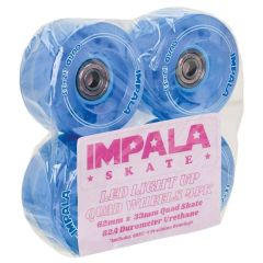 Impala Light Up Rollerskates Wheels Blue 62mm 82A 4pack