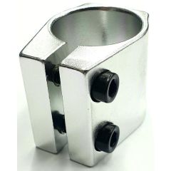 Grit Double Clamp 31.8mm Anodized Silver