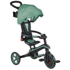אופני איזון משולבים עם תלת אופן ועגלה לילדים קטנים ירוק זית Globber EXPLORER FOLDABLE 4in1