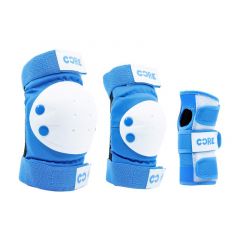 סט מגן משולש CORE Protection Junior – כחול (ברכיים / מרפקים / פרקי יד)