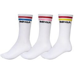 Impala Stripe Socks White 6-10 3pk