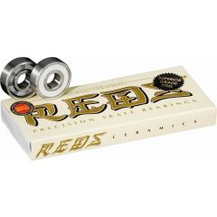 Bones Ceramic Super REDS Skateboard Bearings 8 pack