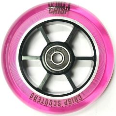 גלגל ליבת מתכת לקורקינט פעלולים CRISP 100mm Alloy Core Wheel Translucent Pink/Black
