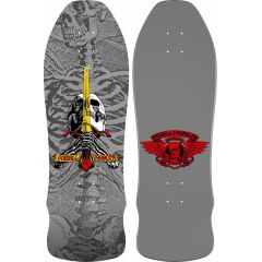 Powell Peralta Geegah Skull and Sword Silver 9.75 X 30 Skateboard Deck