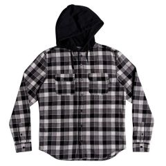 DC Boy's 8-16 Runnels Long Sleeve Hooded Flannel Shirt