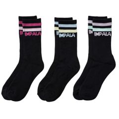 Impala Stripe Socks Black 6-10 3pk