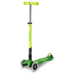 קורקינט 3 גלגלים Maxi Micro Deluxe לד מתקפל ירוק ניאון
