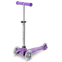 קורקינט 3 גלגלים לילדים Mini Micro Deluxe לד נצנצים סגול