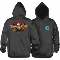 Powell Peralta 40th Anniversary Winged Ripper Hooded Sweatshirt Charcoal